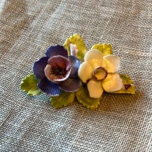 Bone china flower pin